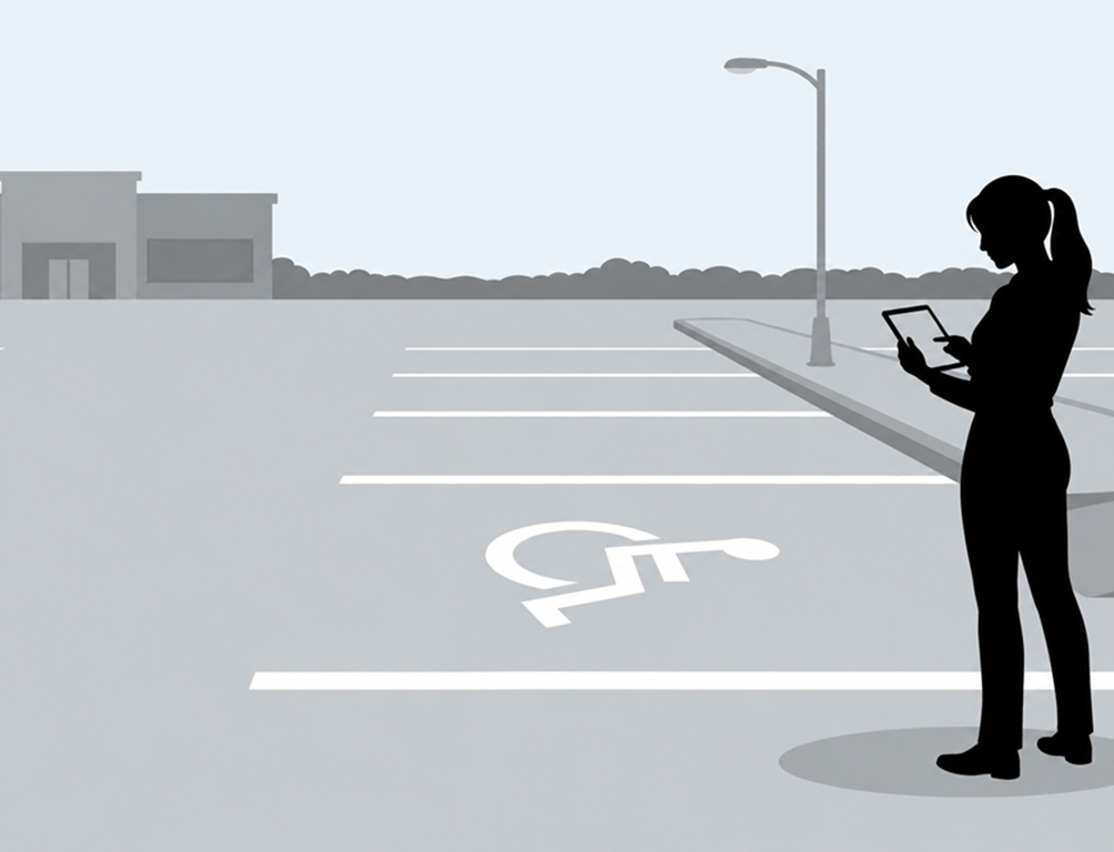 Minimalist Accessible Parking Scene