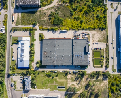 aerial view of building